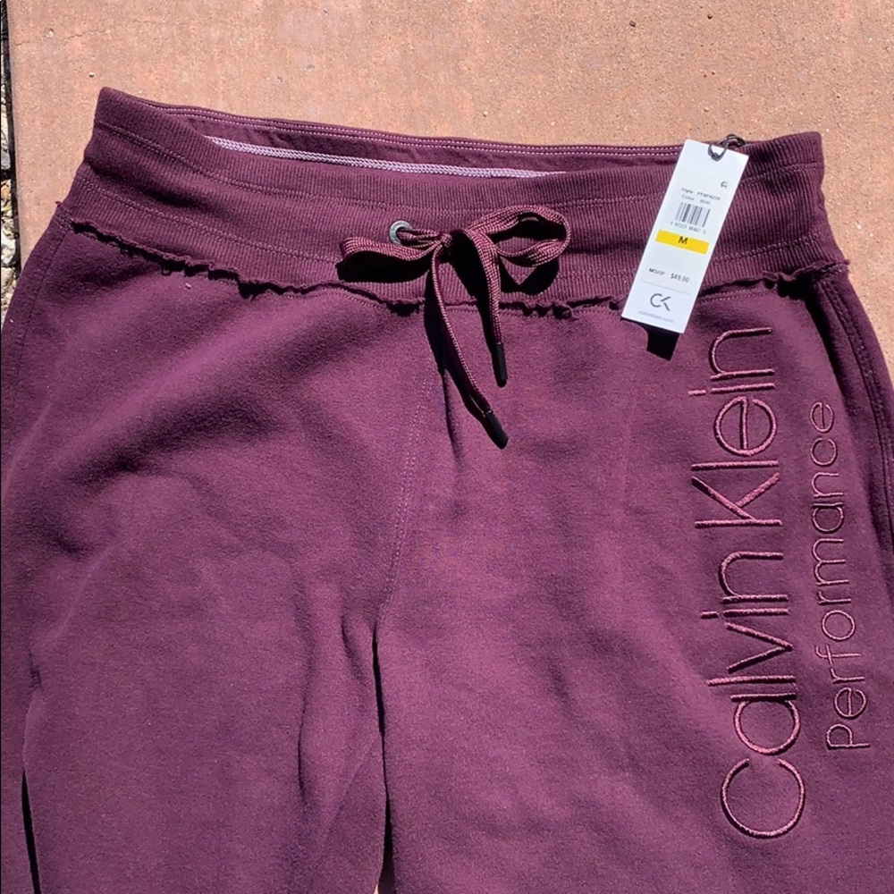 Calvin Klein burgundy joggers NWT